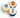 Three cupcakes with Leeds United, Manchester United and Spurs Football Club team logos on white background